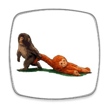 punch the monkey - Viereckiger Kühlschrankmagnet - Weiß - Vorne