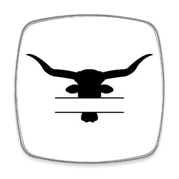 Longhorn split frame - Square fridge magnet - white - Front