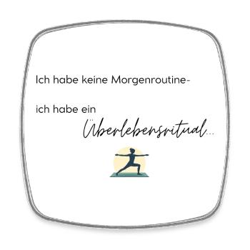 LIEBEVOLL Morgenroutine Yoga - Viereckiger Kühlschrankmagnet - Weiß - Vorne