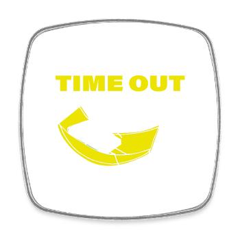 TIME OUT - Viereckiger Kühlschrankmagnet - Weiß - Vorne