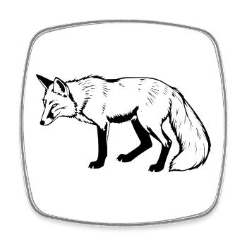 Fuchs - Viereckiger Kühlschrankmagnet - Weiß - Vorne