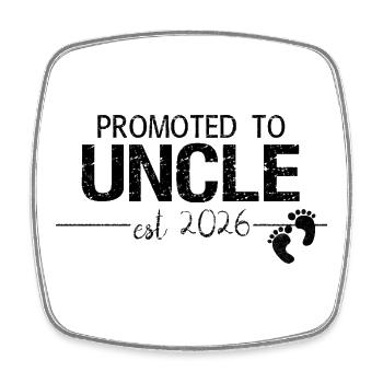 Promoted To Uncle 2026 New Uncle Gift - Square fridge magnet - white - Front