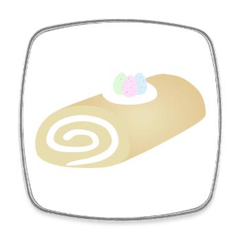 Easter Pastel Swirl Roll - Square fridge magnet - white - Front