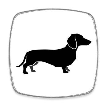 Dachshund Dog Silhouette - Square fridge magnet - white - Front