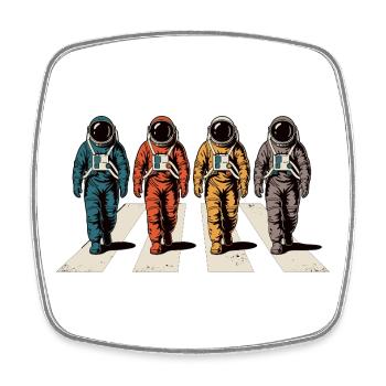 Astronaut Zebra Stripe Retro Space Astronaut - Magnet carré - blanc - Devant