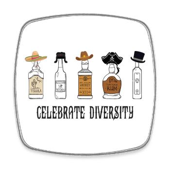 Celebrate Diversity – Lustiges Bar Humor Design - Viereckiger Kühlschrankmagnet - Weiß - Vorne