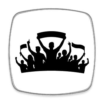 Fans Gruppe Silhouette - Viereckiger Kühlschrankmagnet - Weiß - Vorne