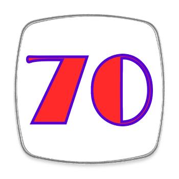70. 70 YEARS. 70th ANNIVERSARY. 70 YEARS ANNIVERSARY. - Square fridge magnet - white - Front