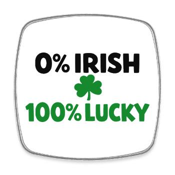0 % irlandais, 100 % chanceux - Magnet carré - blanc - Devant