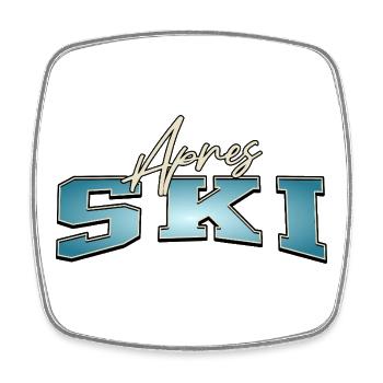 Apres Ski - Viereckiger Kühlschrankmagnet - Weiß - Vorne