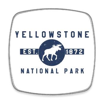 Yellowstone National Park Est 1872 - Square fridge magnet - white - Front
