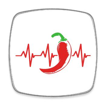 Chipotle Chilli Jalapeno Scharf Chili Chilischote - Viereckiger Kühlschrankmagnet - Weiß - Vorne