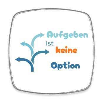 LIEBEVOLL Aufgeben ist keine Option - Viereckiger Kühlschrankmagnet - Weiß - Vorne