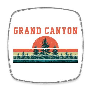 Retro Vintage Grand Canyon National Park - Square fridge magnet - white - Front