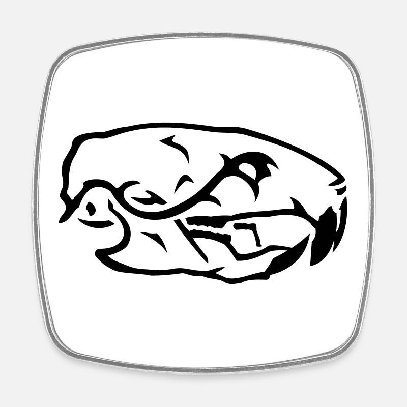 Crâne de Rat - Magnet carré - blanc