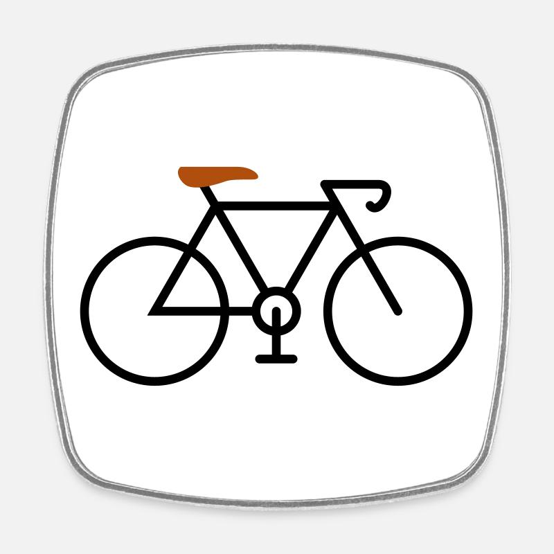 vélo - Magnet carré - blanc