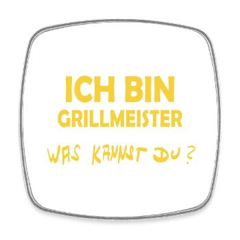 Grillmeister als Job - Viereckiger Kühlschrankmagnet - Weiß - Vorne