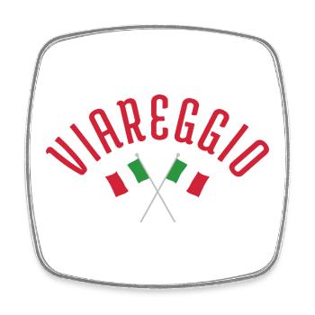 Viareggio Crossed Italian Flags  - Square fridge magnet - white - Front