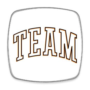 Team Outline - Square fridge magnet - white - Front