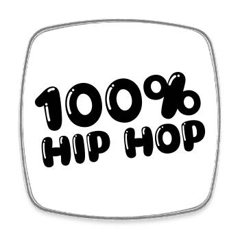 100% Hip Hop - Viereckiger Kühlschrankmagnet - Weiß - Vorne