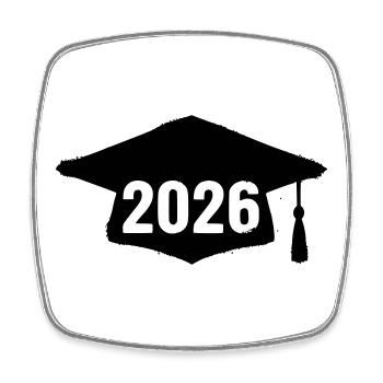 Doctoral Degree 2026 Grunge - Square fridge magnet - white - Front