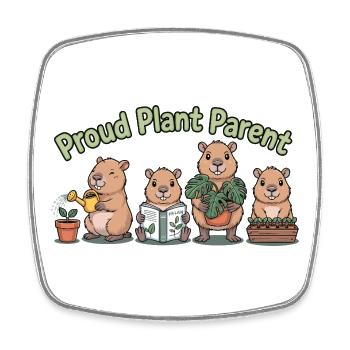 Pflanzen Shirt Proud Plant Parent Gärtner Geschenk - Viereckiger Kühlschrankmagnet - Weiß - Vorne