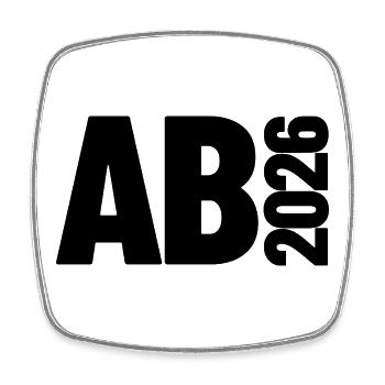 Abi 2026 - Abitur - Geschenk | minimal Design - Viereckiger Kühlschrankmagnet - Weiß - Vorne