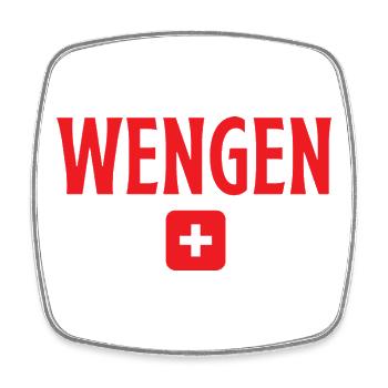 Wengen, Schweiz - Viereckiger Kühlschrankmagnet - Weiß - Vorne