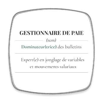 T-shirt Gestionnaire de Paie – Définition | Cadeau - Magnet carré - blanc - Devant