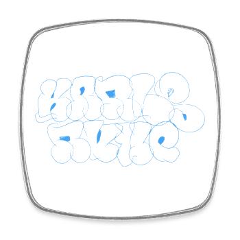T-shirt d’art de rue Karlsruhe - Magnet carré - blanc - Devant