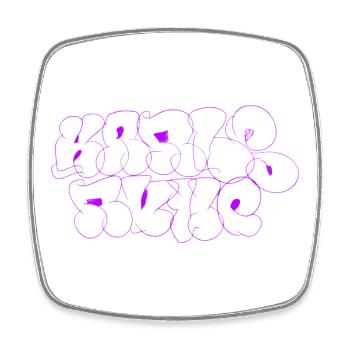 Purple Karlsruhe Throw-Up Graffiti - Square fridge magnet - white - Front