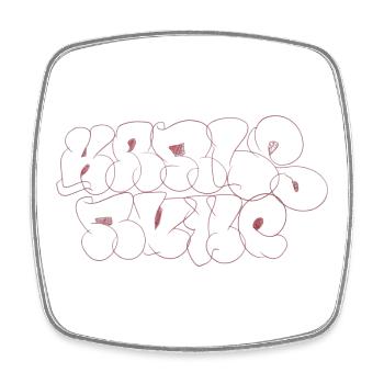 Karlsruhe Throw up - Square fridge magnet - white - Front