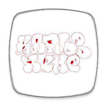 Karlsruhe Street Art Souvenir Graffiti Style - Square fridge magnet - white - Front