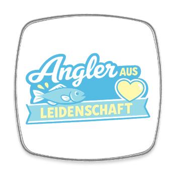 Angler Leidenschaft Fischsee - Viereckiger Kühlschrankmagnet - Weiß - Vorne