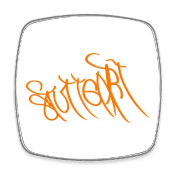 Stuttgart Streetart Souvenir - Viereckiger Kühlschrankmagnet - Weiß - Vorne