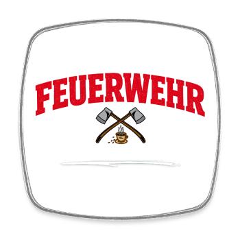 lustiger Feuerwehr Spruch für den Feuerwehrmann - Viereckiger Kühlschrankmagnet - Weiß - Vorne