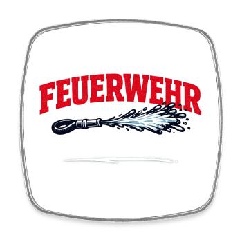 Feuerwehr Lösch Spruch - Viereckiger Kühlschrankmagnet - Weiß - Vorne
