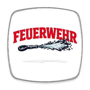 Feuerwehr Spruch Löschen ist Unser Ding - Viereckiger Kühlschrankmagnet - Weiß - Vorne