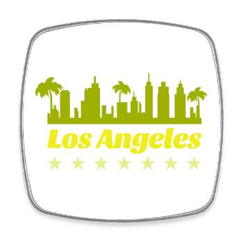 Skyline de Los Angeles - Magnet carré - blanc - Devant