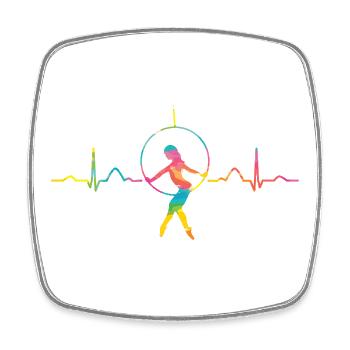 Aerialist Heartbeat Aerial Ring Lyra Air Ring - Square fridge magnet - white - Front