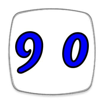 90. 90 YEARS. 90th ANNIVERSARY. 90 YEARS ANNIVERSARY. - Square fridge magnet - white - Front