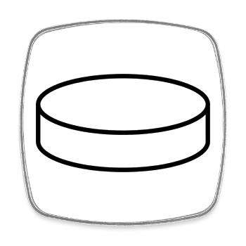 Eishockey-Puck - Viereckiger Kühlschrankmagnet - Weiß - Vorne