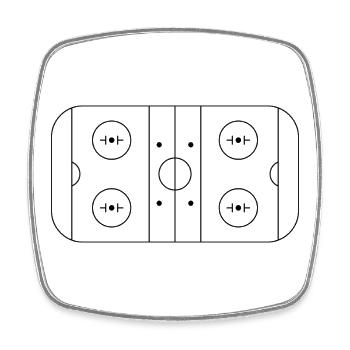 Terrain de hockey - Magnet carré - blanc - Devant