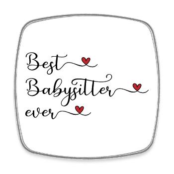 Bester Babysitter - Viereckiger Kühlschrankmagnet - Weiß - Vorne