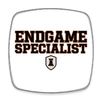 Specialist in the Chess Tour and Tactics Endgame - Square fridge magnet - white - Front