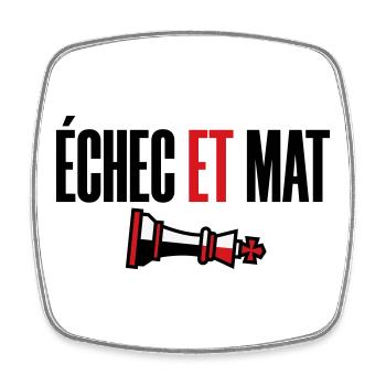 Victoire Échec et Mat Roi Renversé Style Moderne - Magnet carré - blanc - Devant