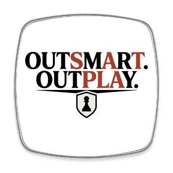 Dominate the Opponent Tactical and Strategy Chess - Square fridge magnet - white - Front