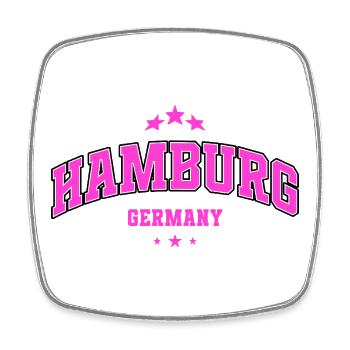 Chemise Hambourg pour femmes style universitaire rose - Magnet carré - blanc - Devant
