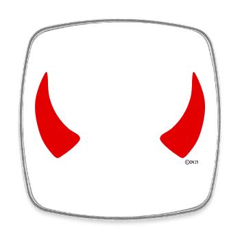 Red Horns - Square fridge magnet - white - Front
