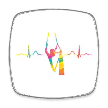 Vertikaltuch Heartbeat Luftakrobatik Aerial Silk - Viereckiger Kühlschrankmagnet - Weiß - Vorne